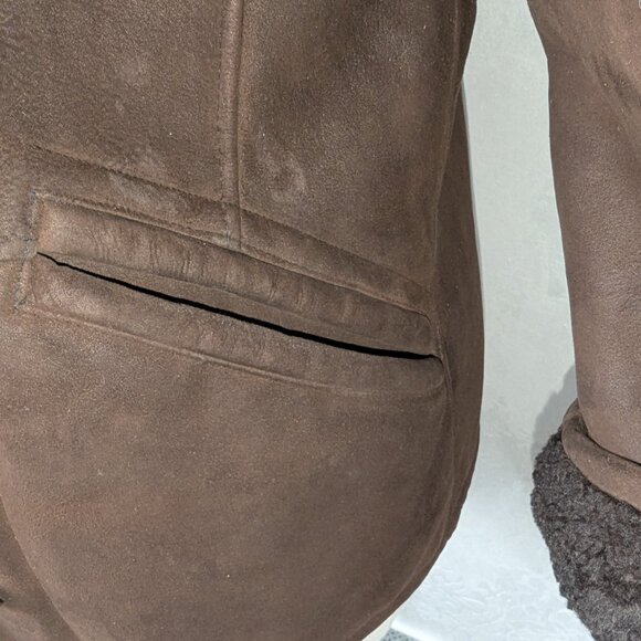 Unbranded Brown Faux Suede, Faux Shearling Coat - Picture 5 of 12